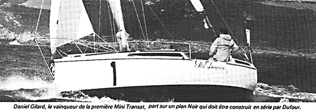 Dufour-t7 Petit Dauphin II met Daniël Gilard tijdens de Mini Transat 1979